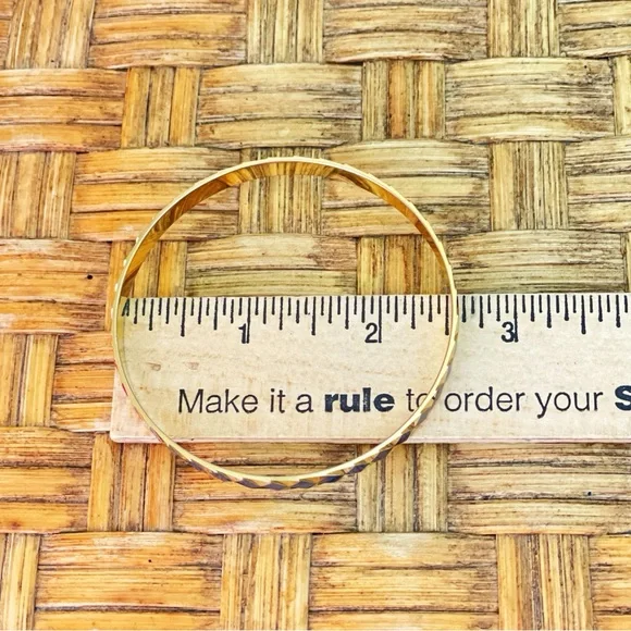 Napier Gold Tone and Blue Enamel Bangle Bracelet - Picture 7 of 8